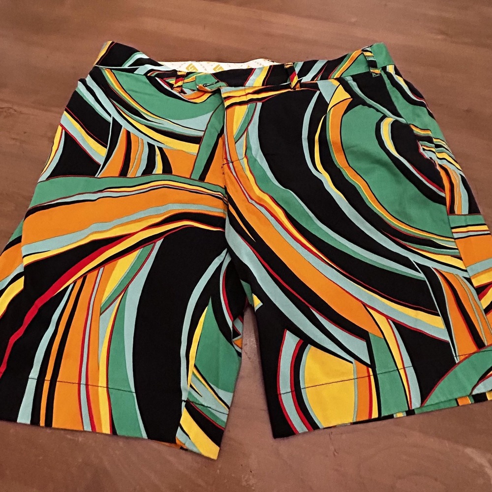 Loudmouth Multicolor Swirl Flat Front Shorts
